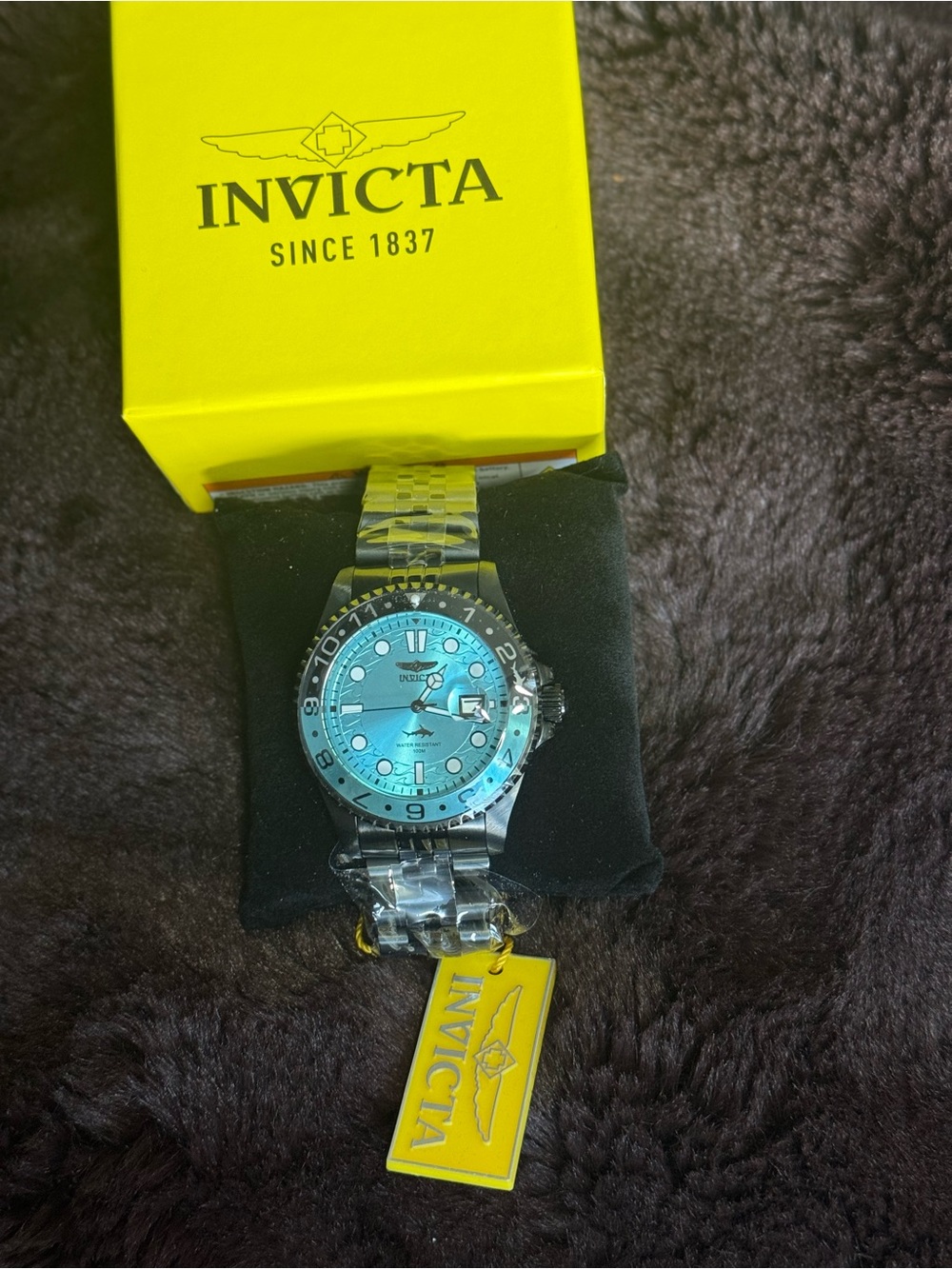 Invicta Silver Watch with Turquoise Dial